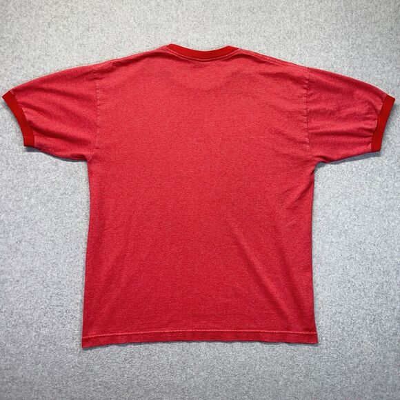 Champs Sports Kansas University Ringer Tee Men’s M Red Jayhawks Vintage Y2K - Picture 5 of 8